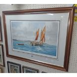 John Chancellor: a framed limited edition print entitled "Coasting" Shamrock in Start Bay -