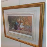 David Shepherd: a gilt framed limited edition coloured print entitled "And is it a ladybird?" -