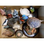 A box of Country Artists and other resin figures