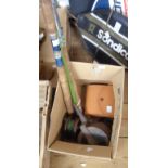 Various fishing reels, rods, binoculars and winch