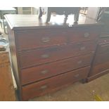 A 3' 7 1/2" late Georgian mahogany chest of two short and three long graduated drawers, set on