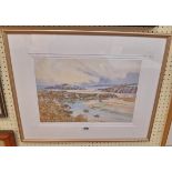 Mark Gibbons: a gilt framed limited edition coloured print entitled "Evening At Bantham" - signed,