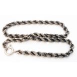A marked 925 heavy rope twist choker neck chain