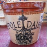 An old Maypole Dairy butter crock