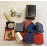 A quantity of blank sports medals - sold with nursing badges, penknife and a psalm book (damage)