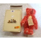 A Classic Steiff red mohair Teddy bear in box