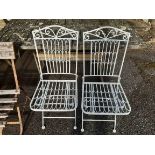 A pair of modern folding garden chairs