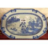 An antique Chinese blue and white meat plate