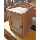 A 8 1/2" rustic pine smoker's cabinet - minor old worm damage