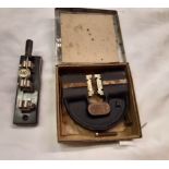 A vintage matrix wickman type adjustable thread caliper gauge in original tin - sold with a bakelite
