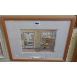 Barry Cleasby: a framed watercolour bearing applied label "Virginia Woolf's Residence, Monk's House,