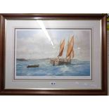 John Chancellor: a framed limited edition print entitled "Coasting" Shamrock in Start Bay -