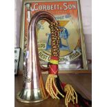 A copper and brass bugle