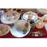 Nine pieces of assorted pottery including Poole, Stavangerflint, John Pollex, etc.