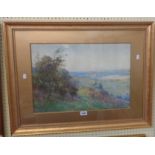 Parker Hagarty: a gilt framed and slipped watercolour, depicting an extensive West Country coastal