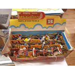 A 1970's Britain Deetail shop display box containing assorted model figure on horseback including