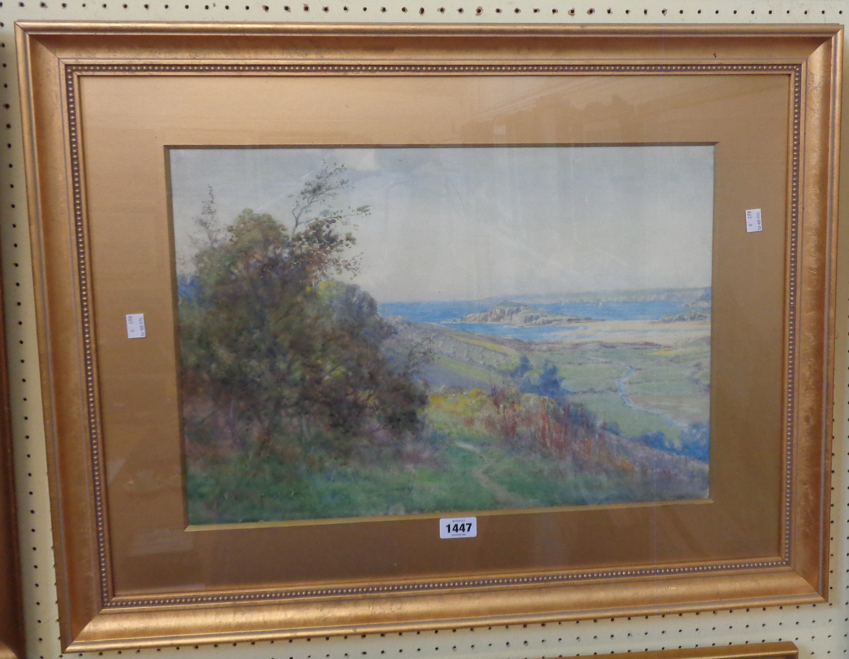 Parker Hagarty: a gilt framed and slipped watercolour, depicting an extensive West Country coastal - Image 3 of 3