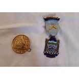 Two Masonic Jewels Two Masonic jewels, a hand cross lodge founders jewel - sold with a Sussex