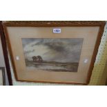 Arthur Tozer: a gilt framed watercolour, entitled "Mary Tavy, Dartmoor"- signed and further signed