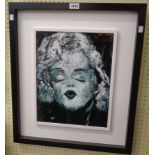 Robert "Rob" Smith (Dawlish): a framed oil on board portrait of Marylin Monroe - signed - 16" x 12