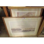 David Roberts: three gilt framed reproduction coloured prints, comprising two views of The Temple at