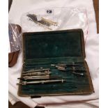 A harlequin set of draughtsman's drawing instruments - various condition