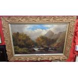 Truscott: an ornate gilt gesso framed and slipped late Victorian oil on canvas, depicting figures