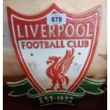 A cast metal Liverpool FC sign