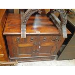 A 32" Eastern hardwood chest with three frieze drawers (one drawer front section detached but