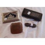 Small quantity of collectable items including Taj Mahal aluminium cigarette case, boxed micrometer