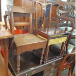 A late 19th Century inlaid rosewood framed panel back standard chair - sold with a 19th Century