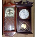 A crate containing a late Victorian black slate cased mantel clock and timepiece, also two modern