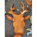 A cast iron stag's head