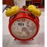 A Walt Disney Company 1987 licensed plastic cased Mickey Mouse alarm clock, with German movement -