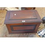 A 21" late Victorian walnut and part ebonised lift-top box with panelled decoration - damage to rear