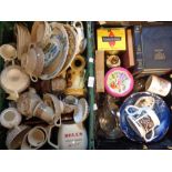 Two boxes of assorted china including Wedgwood Avacado, etc.