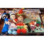 A vintage puppet theatre set with puppets - sold with assorted modern hand puppets
