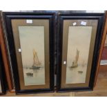 A pair of large framed coloured prints one entitled "The Green Punt", the other "Spring
