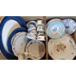 Two boxes of assorted pottery including Spode, Worcester Evesham, etc.