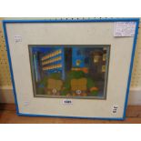 An original framed cell from MWS Studios for Teenager Mutant Ninja Turtles (USA), bearing gilt