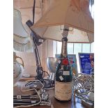 A Vintage Anglepoise Lamp (a/f), A Chrome Plated Photographer Clip on Lamp and Moet and Chandon