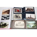 Three postcard albums containing a collection of early to mid 20th Century postcards including