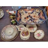 A selection of china including Crown Derby Imari style bowl, Staffordshire sheep figurine, New