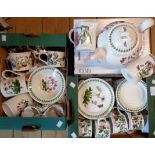 A collection of Portmeirion Botanic Garden pattern tea and breakfast ware, and a Pomona jug