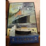 Modern Cast iron Titanic money box and sign