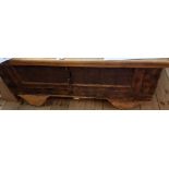 A 3' 6 1/2" Eastern hardwood storage chest with part folding lift-top, iron hinges, latch and