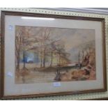 William Widgery, 1866: a gilt framed watercolour, depicting a view of a thatched cottage and