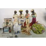 A small quantity of 19th Century figurines including a black quartet, a fairing, etc. - various