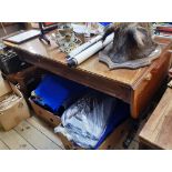 A 3'9" 19th Century mahogany strung and cross banded sofa table with two frieze drawers and opposing