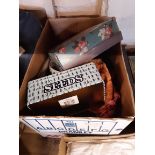 Box of assorted collectable items including tins, silver plated items, etc.